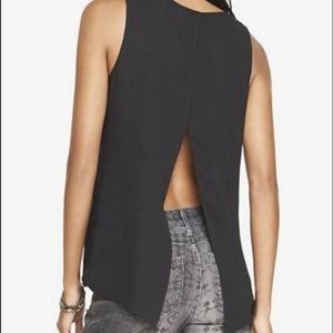Black Split Back Tank Top